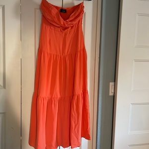 VICI Amelinda Orange strapless dress with cutout